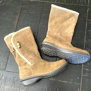 Anne Klein Sports - tan suede boots, 9 1/2